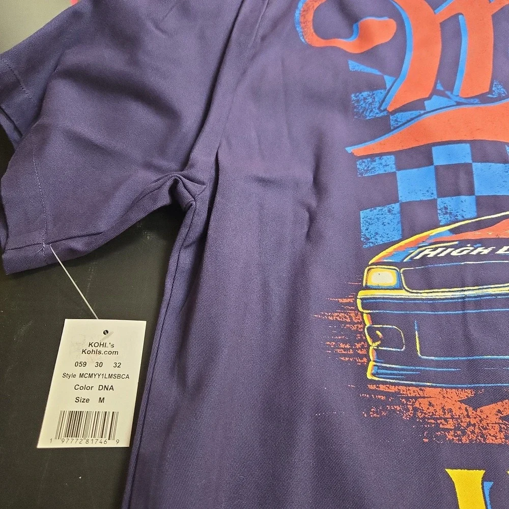 Miller High Life Men's Racing Short Sleeve Button Down Mechanic Shirt Size M